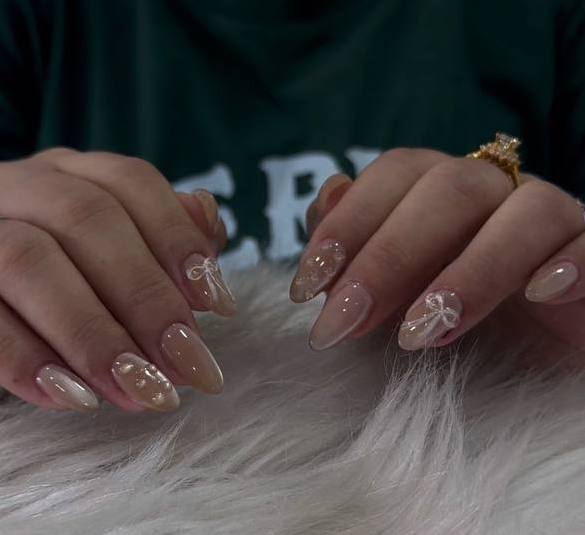 Bộ nails Nơ Ngọc Trai Thanh Lịch